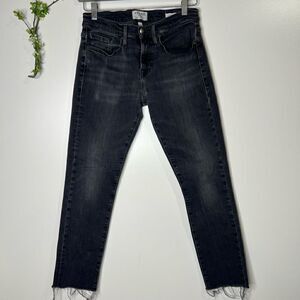 Frame L’ Homme Slim Black Jeans Raw Hem